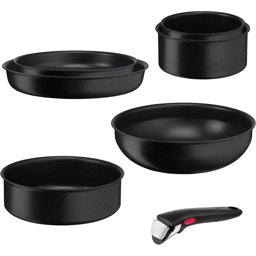 Tefal - Juego de vajilla 7 pz INGENIO BLACK STONE