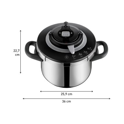 Tefal - Olla a presión 6 l CLIPSO+ CHEF acero inoxidable