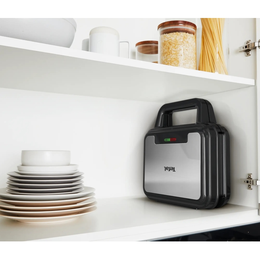 Tefal - Sandwichera ULTRA COMPACT 3en1 700W/230V negro/cromo mate