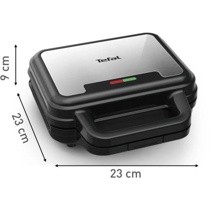 Tefal - Sandwichera ULTRA COMPACT 3en1 700W/230V negro/cromo mate