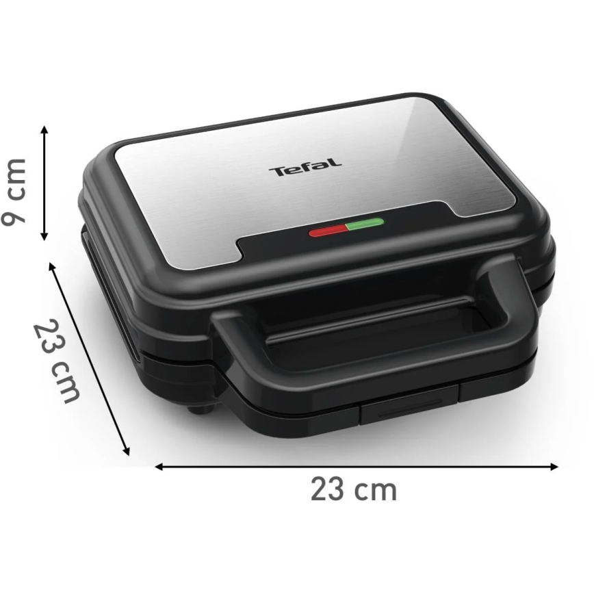 Tefal - Sandwichera ULTRA COMPACT 3en1 700W/230V negro/cromo mate