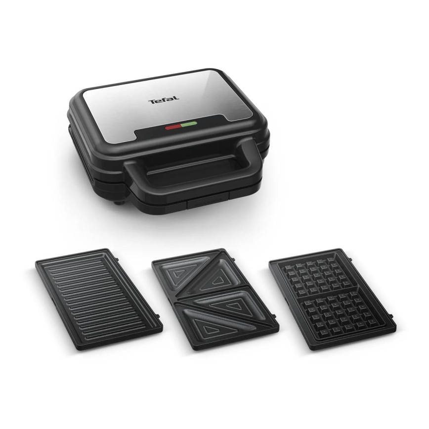 Tefal - Sandwichera ULTRA COMPACT 3en1 700W/230V negro/cromo mate