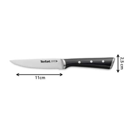 Tefal - SET 4x Cuchillo para carne de acero inoxidable ICE FORCE 11 cm cromo brillante/negro