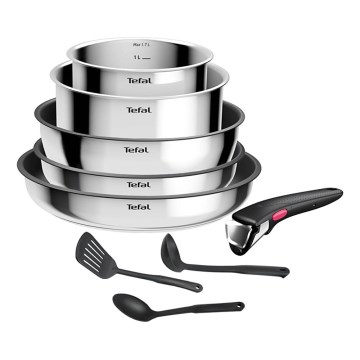 Tefal - Set de 9 piezas INGENIO COOK en acero inoxidable