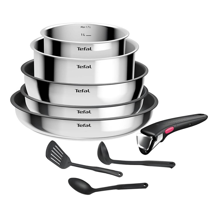 Tefal - Set de 9 piezas INGENIO COOK en acero inoxidable