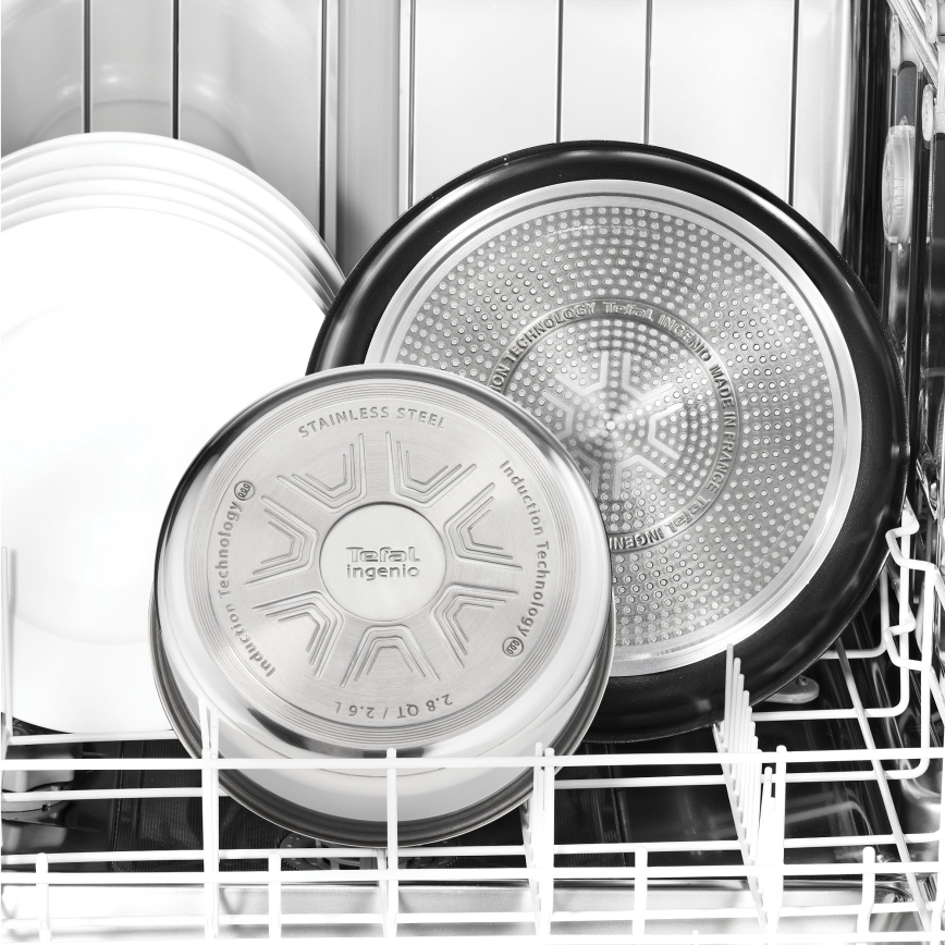 Tefal - Set de 9 piezas INGENIO COOK en acero inoxidable
