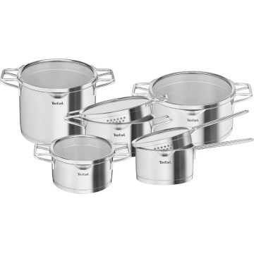 Tefal - Set de cazuelas 10 piese NORDICA din oțel inoxidabil