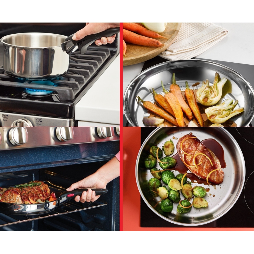 Tefal - Set de cocina INGENIO COOK 6 piezas, acero inoxidable