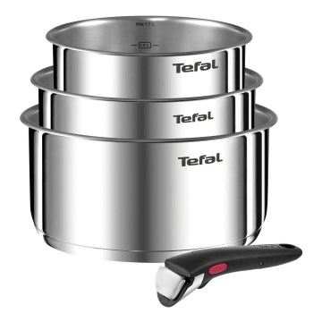 Tefal - Set de utensilios de cocina 4 piezas INGENIO EMOTION acero inoxidable