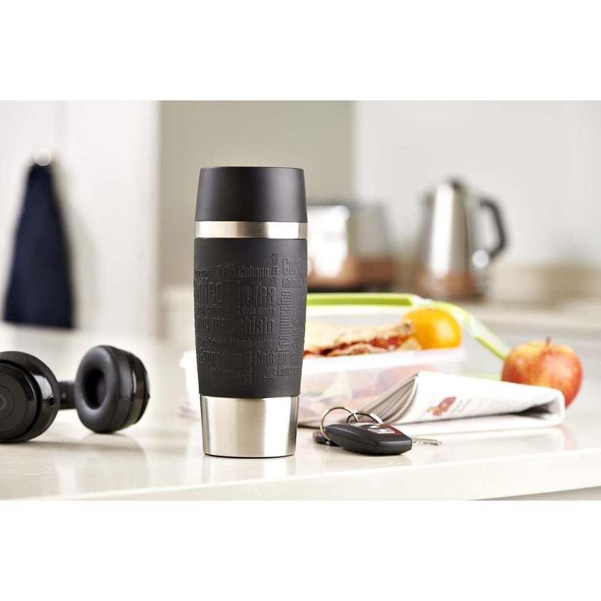 Tefal - Taza de viaje 360 ml TRAVEL MUG acero inoxidable/negro