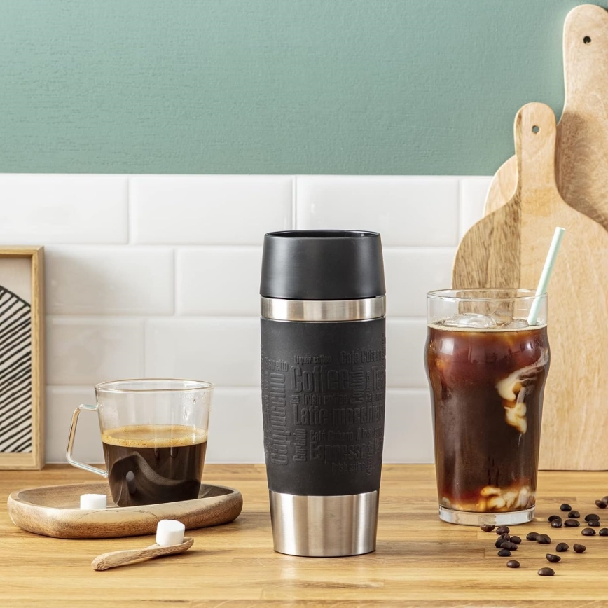 Tefal - Taza de viaje 360 ml TRAVEL MUG acero inoxidable/negro
