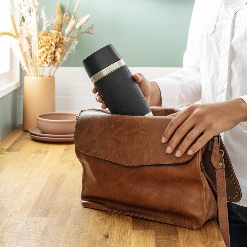 Tefal - Taza de viaje 360 ml TRAVEL MUG acero inoxidable/negro