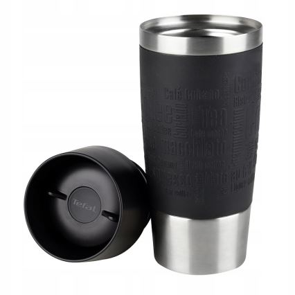 Tefal - Taza de viaje 360 ml TRAVEL MUG acero inoxidable/negro