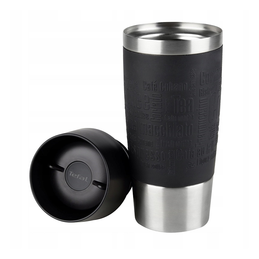 Tefal - Taza de viaje 360 ml TRAVEL MUG acero inoxidable/negro