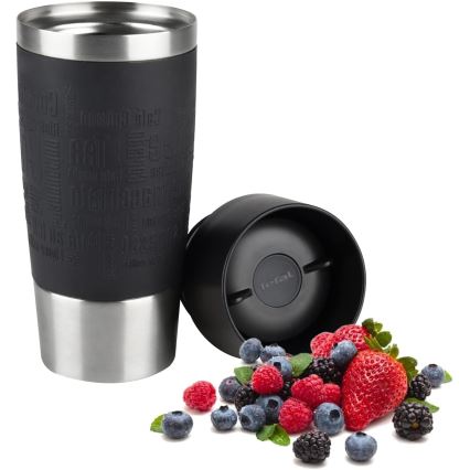 Tefal - Taza de viaje 360 ml TRAVEL MUG acero inoxidable/negro