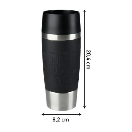 Tefal - Taza de viaje 360 ml TRAVEL MUG acero inoxidable/negro