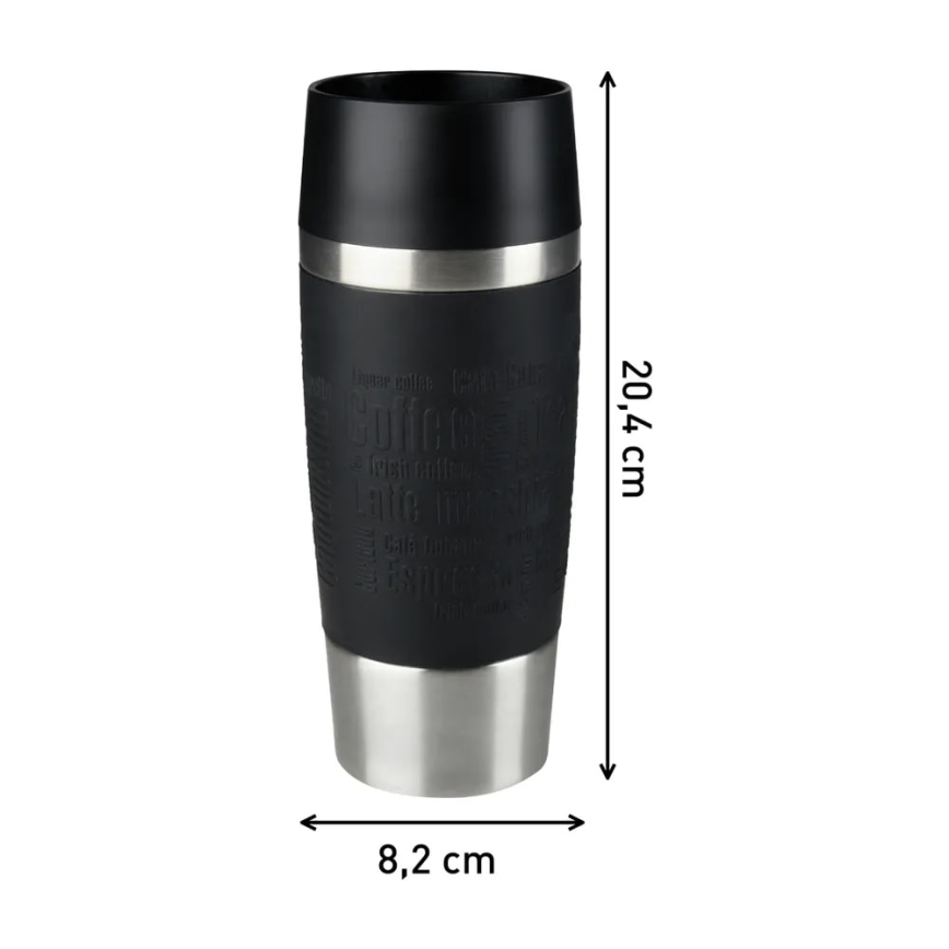 Tefal - Taza de viaje 360 ml TRAVEL MUG acero inoxidable/negro