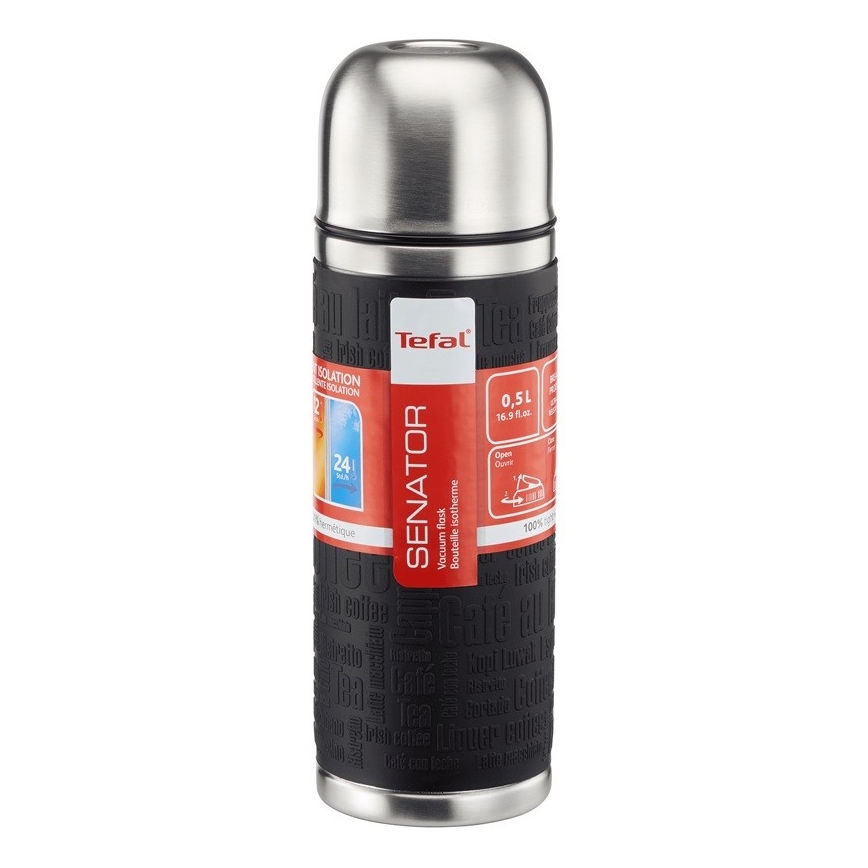 Tefal - Termo con una taza 0,5 l SENATOR acero inoxidable/negro