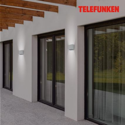 Telefunken 303404TF - Aplique mural LED para exterior LED/7W/230V IP44 plateado