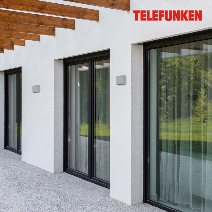 Telefunken 303404TF - Aplique mural LED para exterior LED/7W/230V IP44 plateado