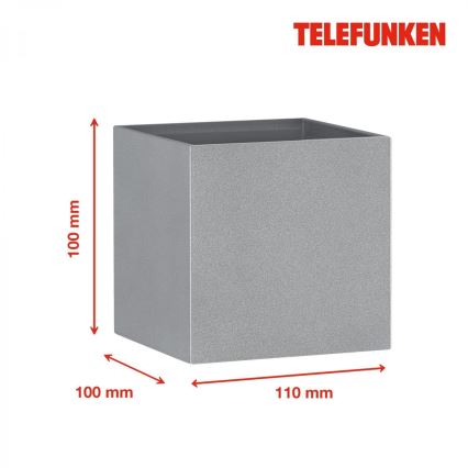 Telefunken 303404TF - Aplique mural LED para exterior LED/7W/230V IP44 plateado
