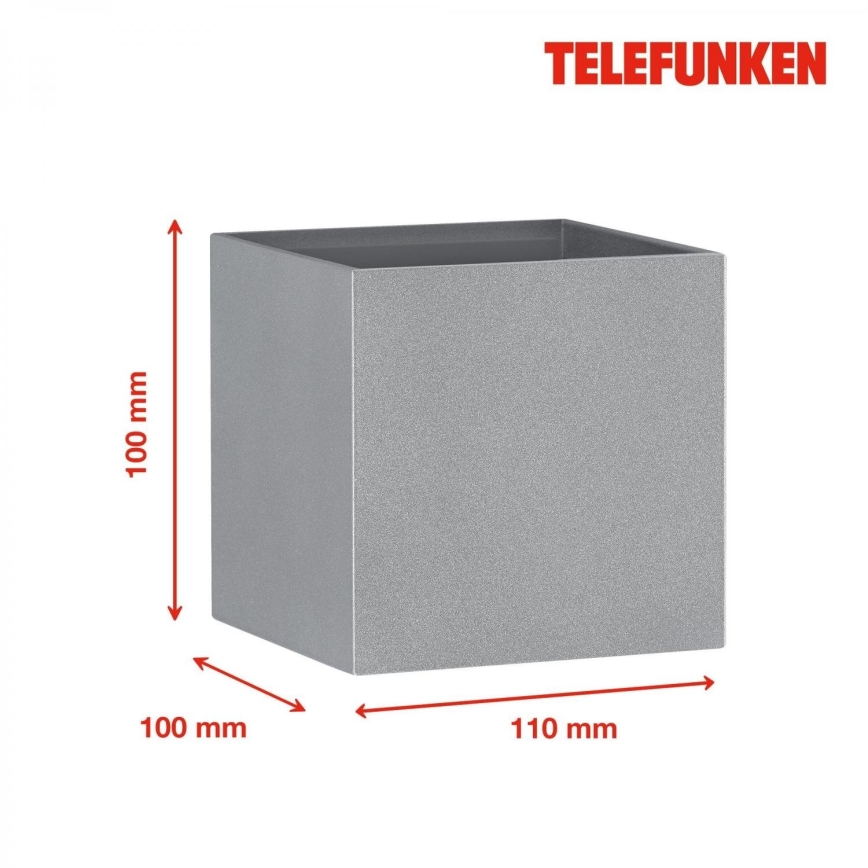 Telefunken 303404TF - Aplique mural LED para exterior LED/7W/230V IP44 plateado