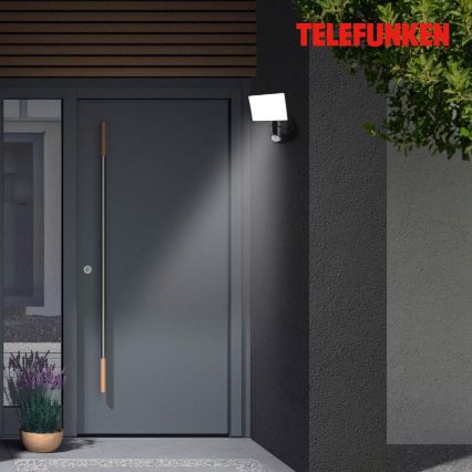 Telefunken 304305TF - Aplique LED con sensor para exterior LED/24W/230V IP44 negro