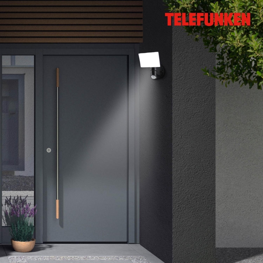 Telefunken 304305TF - Aplique LED con sensor para exterior LED/24W/230V IP44 negro