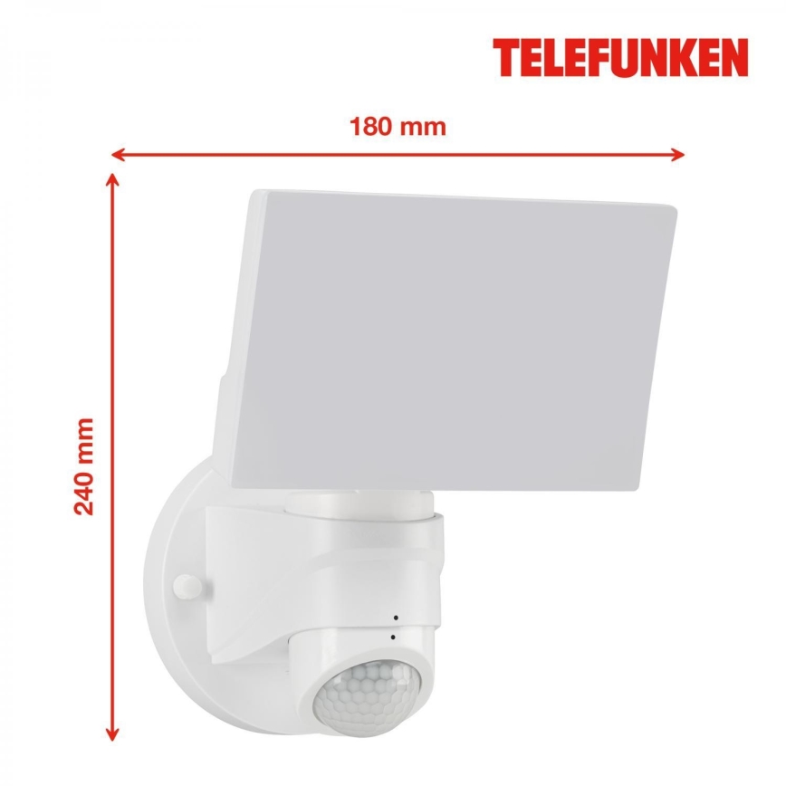 Telefunken 304306TF - Aplique LED con sensor para exterior LED/16W/230V IP44 blanco