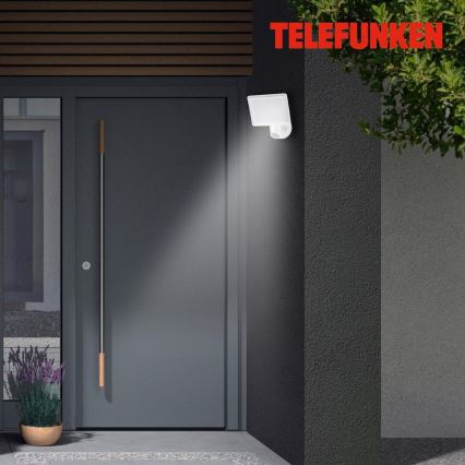 Telefunken 304406TF - Reflector LED de pared para exterior con sensor LED/20W/230V IP44