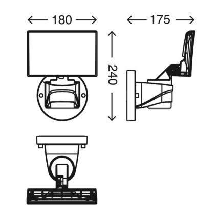 Telefunken 304504TF - Proyector LED de pared para exterior LED/16W/230V IP44