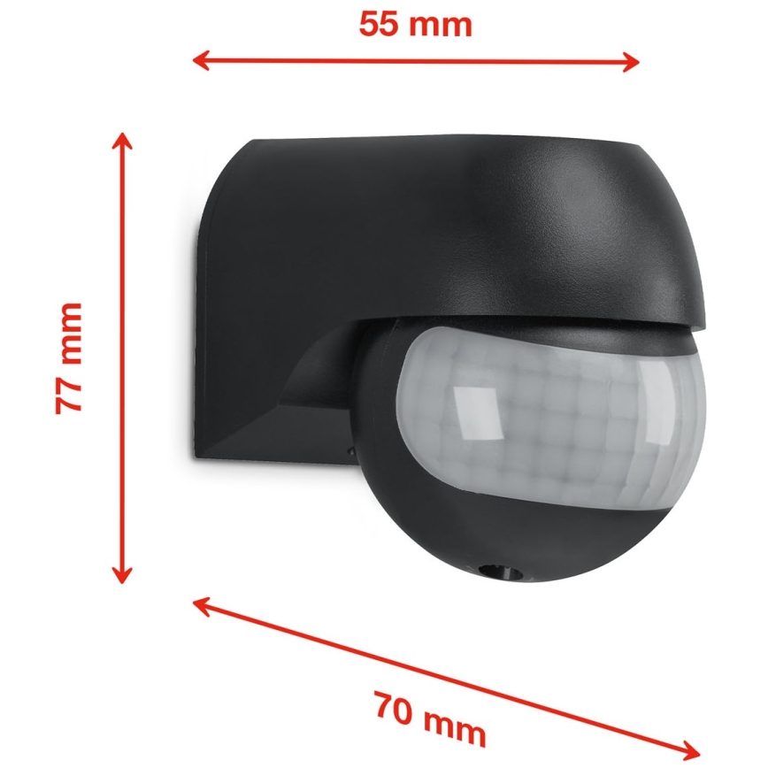 Telefunken 306405TF - Detector de movimiento para exterior 230V IP44 negro