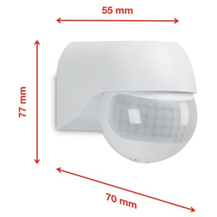 Telefunken 306406TF - Detector de movimiento para exterior 230V IP44 blanco
