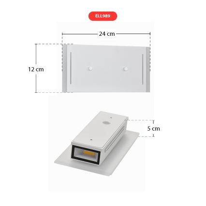 Telefunken 307706TF - Aplique LED para exterior 2xLED/3W/230V IP44 blanco