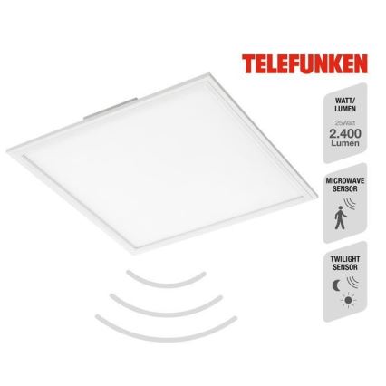 Telefunken 308806TF - Panel LED de techo con sensor LED/25W/230V 4000K