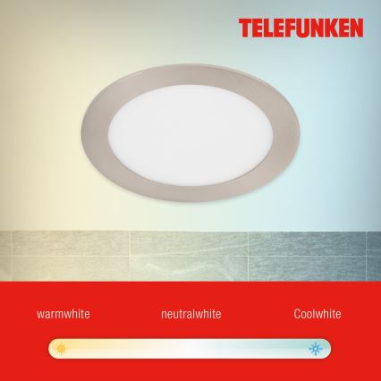 Telefunken 309402TF - LED RGBW Lámpara empotrable regulable para el baño LED/12W/230V 2700-6500K IP23 Wi-Fi Tuya