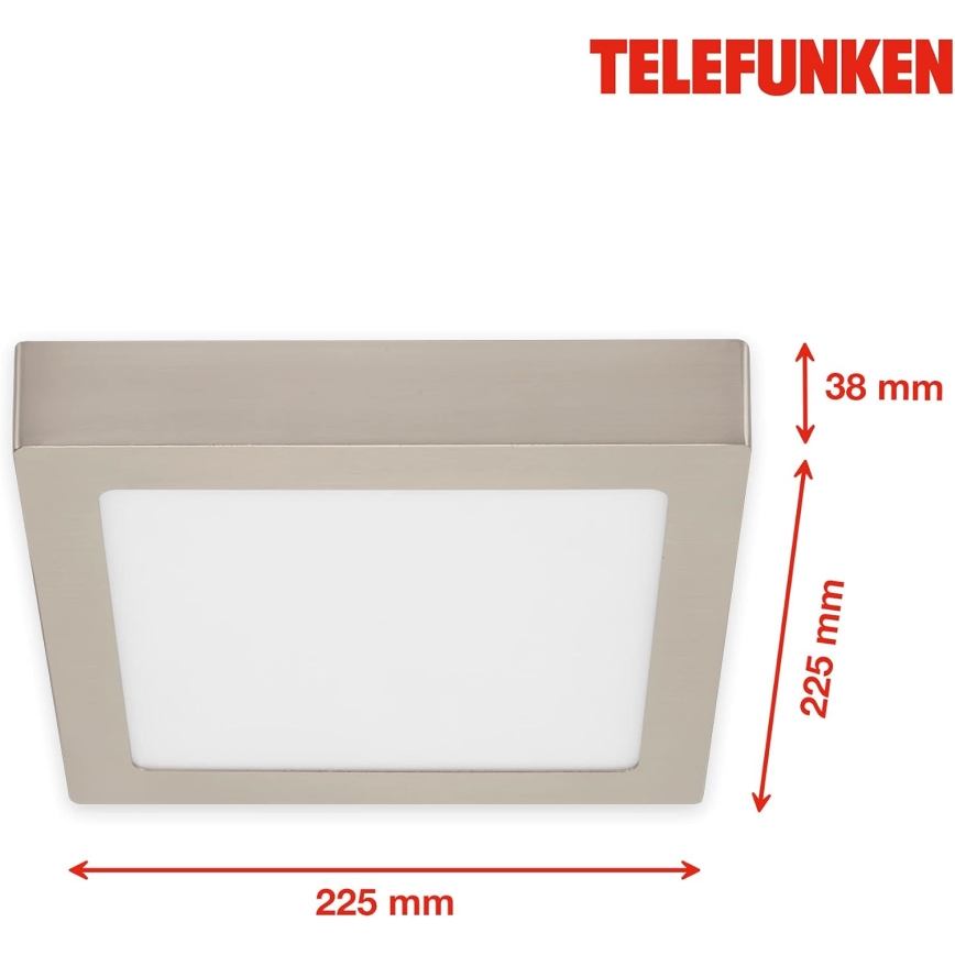 Telefunken 309602TF - Plafón LED RGBW regulable LED/18W/230V 2700-6500K Wi-Fi Tuya
