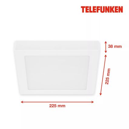 Telefunken 309706TF - Plafón LED RGB regulable LED/23W/230V 2700-6500K Wi-Fi Tuya blanco