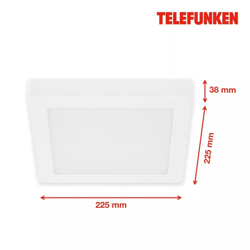 Telefunken 309706TF - Plafón LED RGB regulable LED/23W/230V 2700-6500K Wi-Fi Tuya blanco