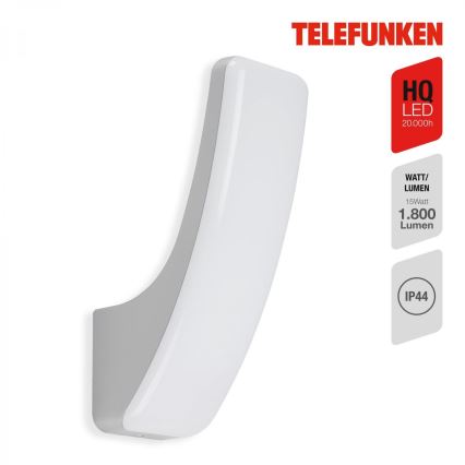 Telefunken 311604TF - Aplique LED para exterior LED/15W/230V IP44 plata