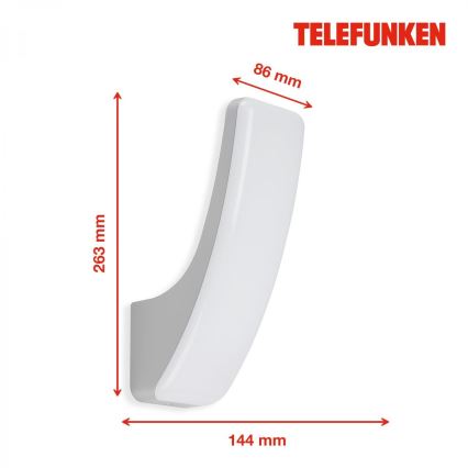 Telefunken 311604TF - Aplique LED para exterior LED/15W/230V IP44 plata