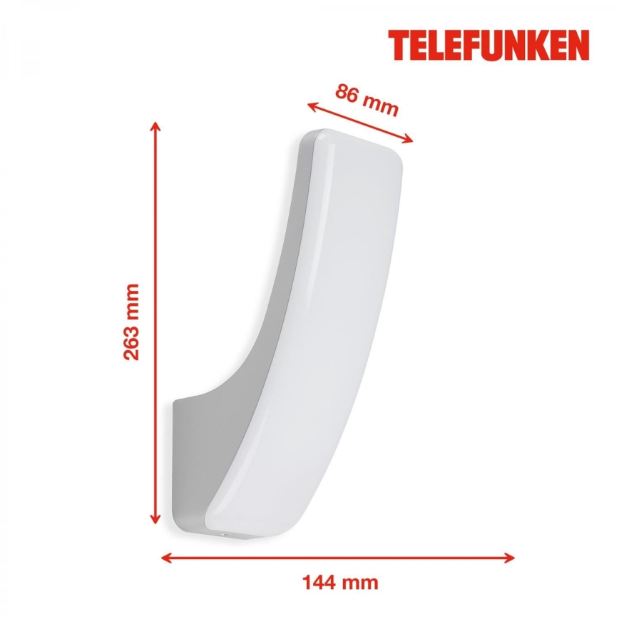 Telefunken 311604TF - Aplique LED para exterior LED/15W/230V IP44 plata