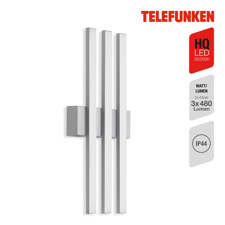 Telefunken 313104TF - Aplique LED para exterior 3xLED/4W/230V IP44