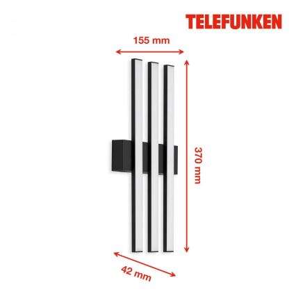 Telefunken 313105TF - Aplique LED para exterior 3xLED/4W/230V IP44