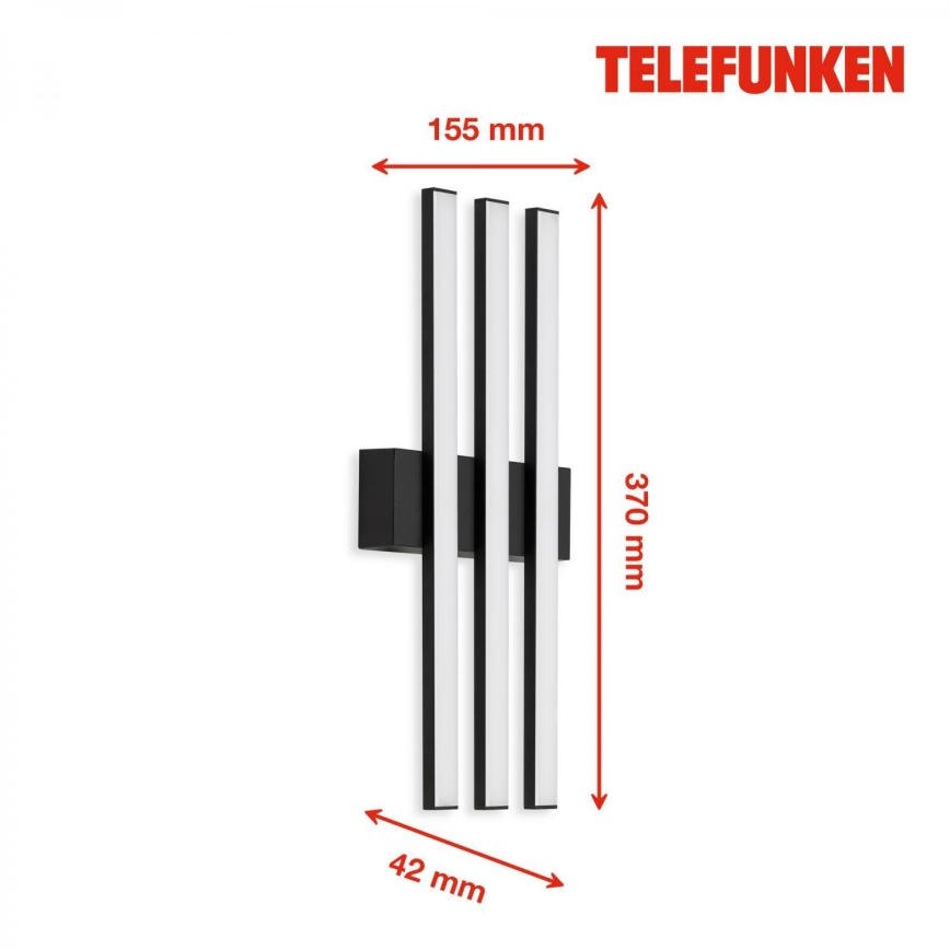 Telefunken 313105TF - Aplique LED para exterior 3xLED/4W/230V IP44