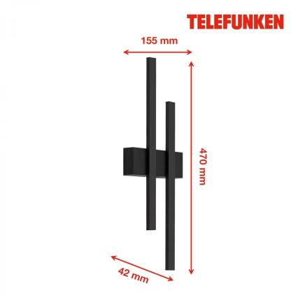 Telefunken 313205TF - Aplique de pared exterior LED 2xLED/4W/230V 4000K IP44