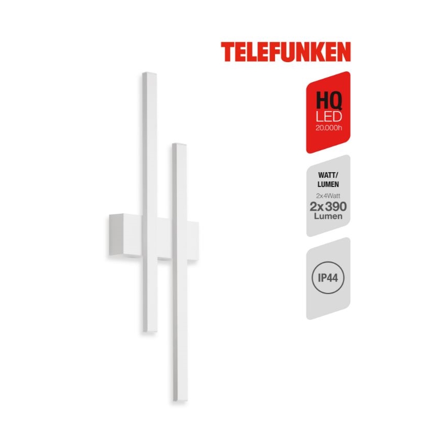 Telefunken 313206TF - Aplique LED para exterior 2xLED/8W/230V IP44