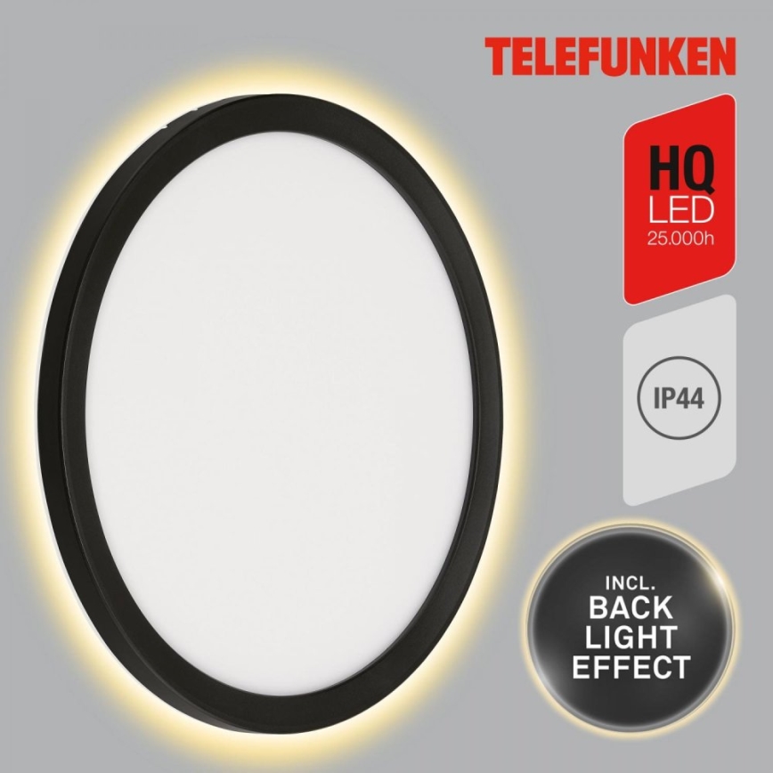 Telefunken 313405TF - Aplique de pared LED para exterior LED/15W/230V IP44 negro