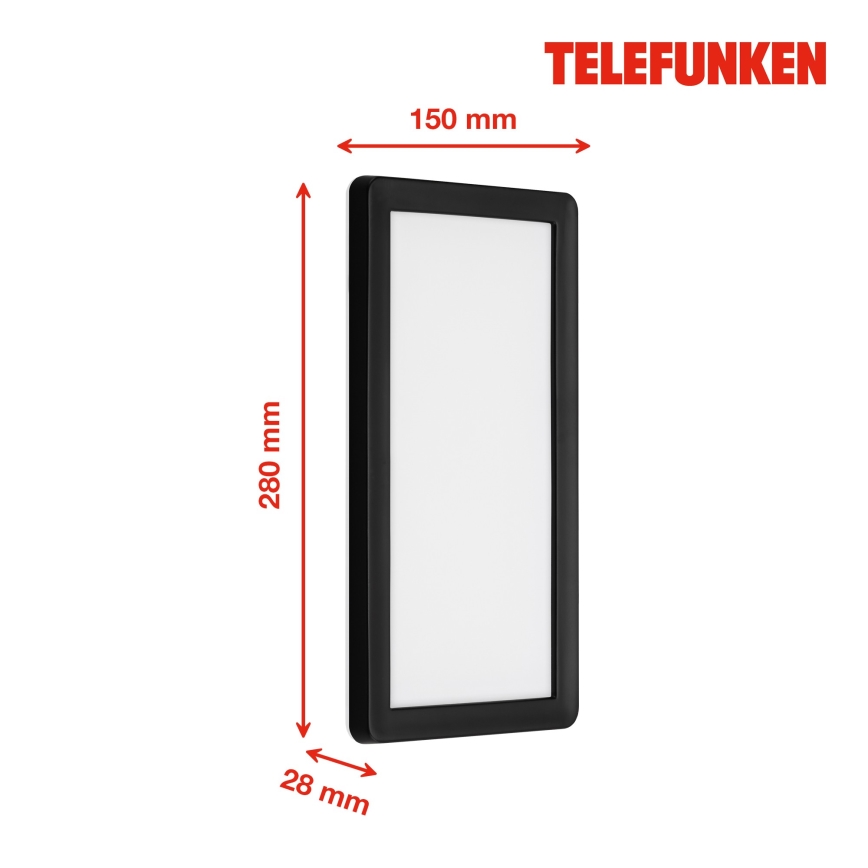Telefunken 313605TF - Aplique LED para exterior LED/16W/230V IP44 negro