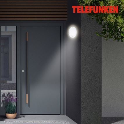 Telefunken 313706TF - LED Aplique para exterior con sensor LED/15W/230V IP44 blanco
